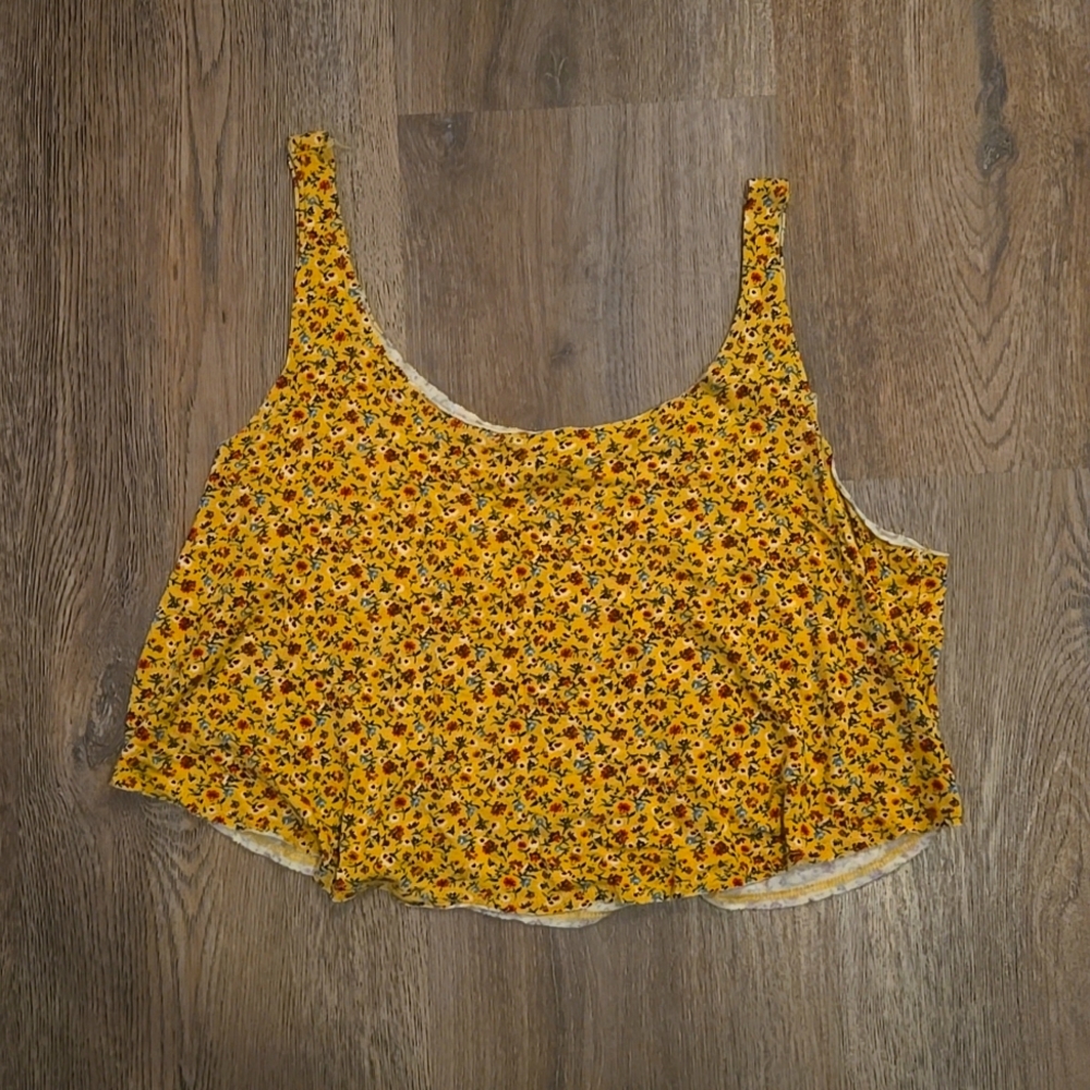 Yellow Flowy Crop Top